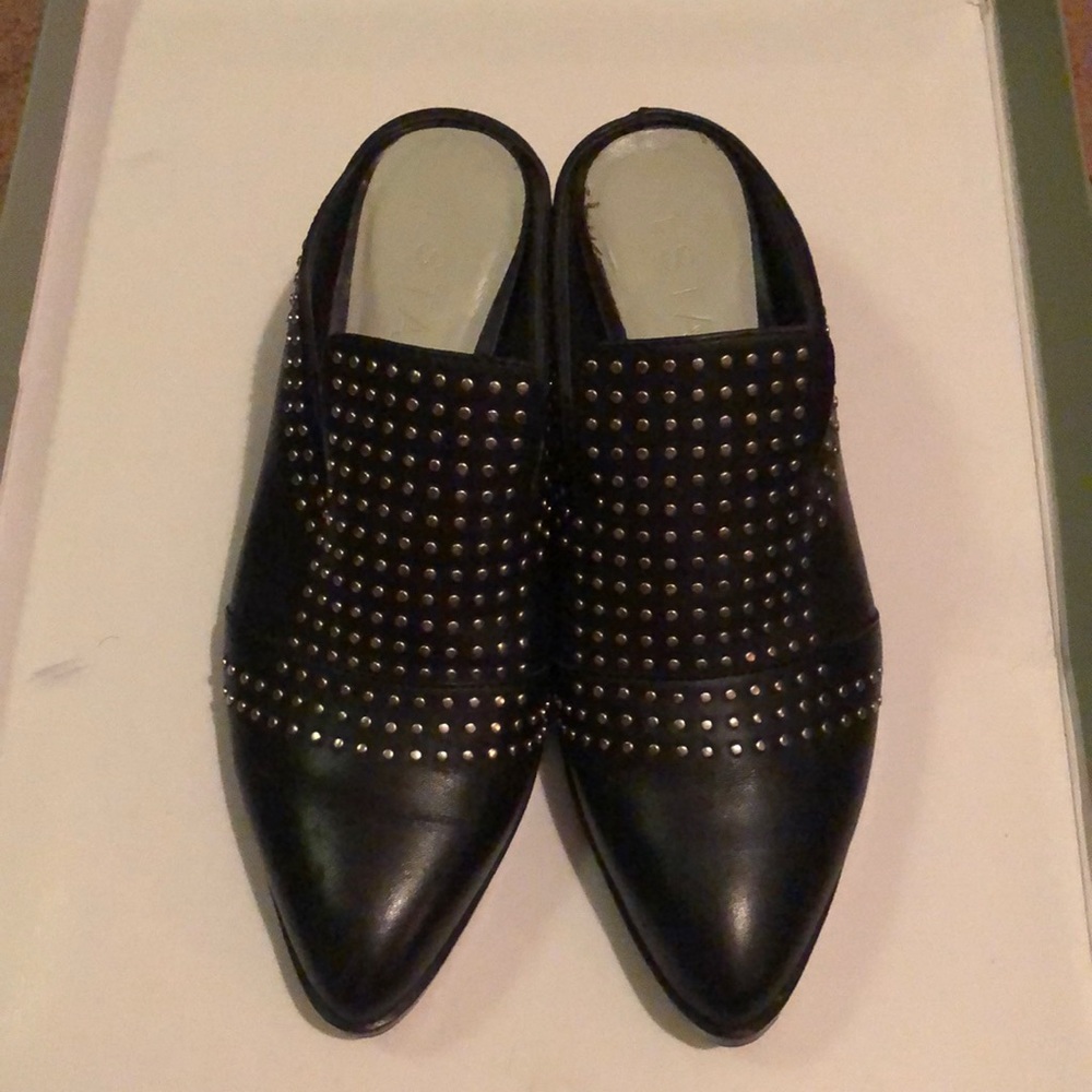 5 for $25! Studded black mules